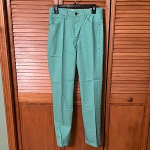 Lee Platinum size 6 jeans; mint green; straight leg